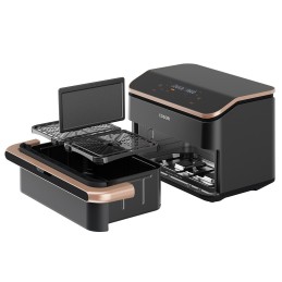 Cosori Dual Blaze Twinfry Chef Edition Doppel 10 l Eigenständig 2800 W Heißluftfritteuse Dunkles Grau, Roségold