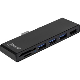 InLine MultiHub, Surface Pro 4 5 6, 3x USB 3.2 A, HDMI 4K, Cardreader