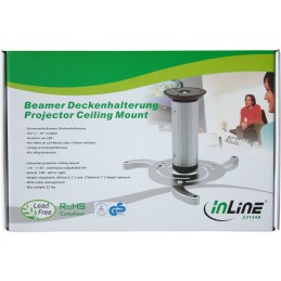 InLine Supporto Soffitto Videoproiettori, braccio estensibile 13-20cm, 10kg max