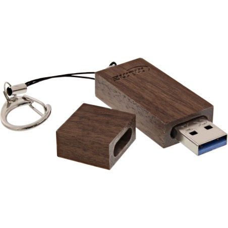 InLine USB 3.0 Pendrive 64GB, l.90MB s, s.50MB s, legno di noce, portachiavi