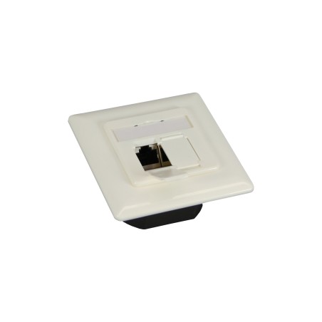 InLine Scatola prese Cat.6, 2x RJ45 F, LSA, incasso, classe E (250MHz), bianco