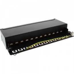 InLine Patch Panel Cat.6A, 12-porte, installazione tavolo parete, nero RAL9005