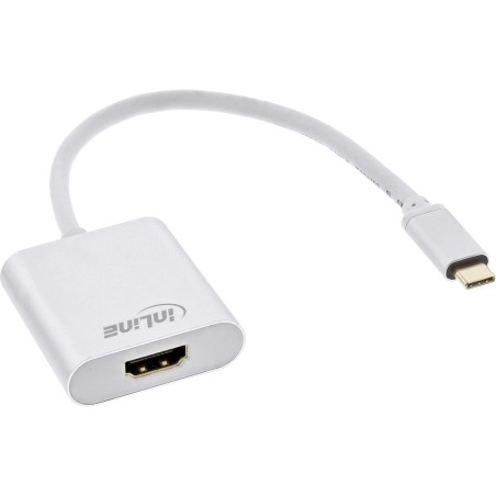 InLine Convertitore Video USB a spina HDMI, 4K 60Hz, silver, 0.2m