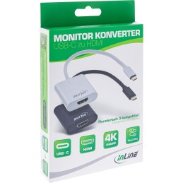 InLine Convertitore Video USB a spina HDMI, 4K 60Hz, nero, 0.2m