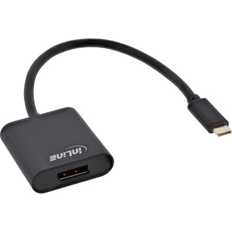 InLine USB Display Konverter, USB-C Stecker zu DisplayPort 4K 60Hz schwarz