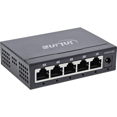 InLine Gigabit Netzwerk Switch 5-Port, 1Gb s, Desktop, Metallgehäuse, lüfterlos