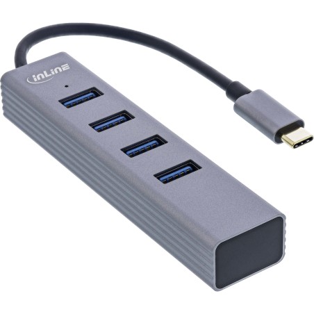 InLine USB-C 3.2 Multi Hub (4x USB-A 5Gb s), OTG, Aluminiumgehäuse