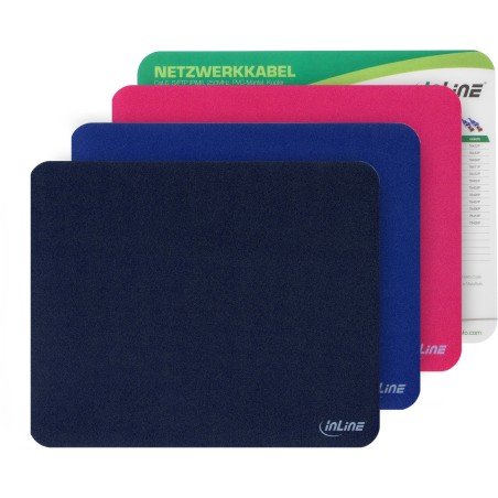 InLine Mouse Pad, ultrasottile, per sensori laser, 220x180x0,4mm, rosso