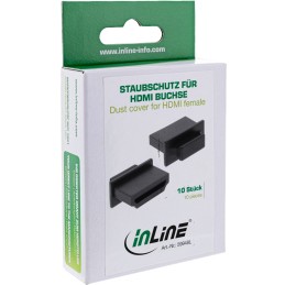 InLine Antipolvere HDMI femmina, nero, 10pz, tappi chiusura e protezione prese