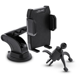 InLine 23156O soporte Soporte pasivo Reproductor multimedia, Teléfono móvil smartphone, Navegante Negro