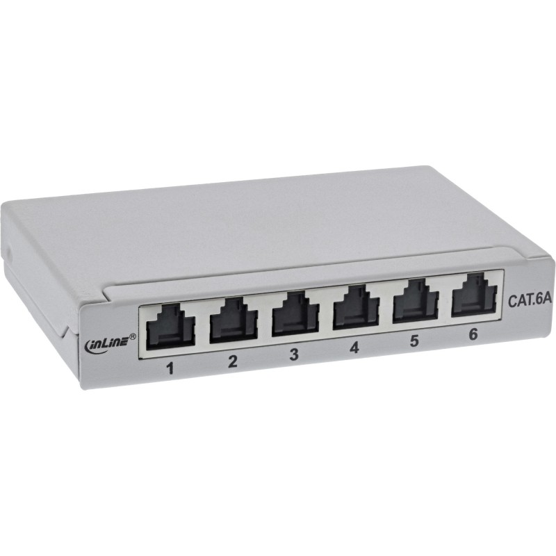 InLine Patch panel Cat.6A 0.5U a 6 vie, da tavolo, grigio