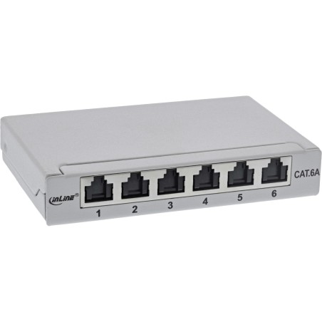 InLine Patch panel Cat.6A 0.5U a 6 vie, da tavolo, grigio