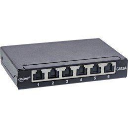InLine Patch panel Cat.6A 0.5U a 6 vie, da tavolo, nero