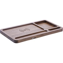 InLine WoodCharge - Organizer con superficie di ricarica Qi