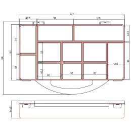 InLine 43009M pieza pequeña y caja de herramientas Caja para piezas pequeñas Naranja, Transparente