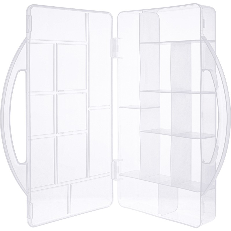 InLine Box portaminuteria, plastica trasparente. 271x186x40mm, 11 slot, bianco