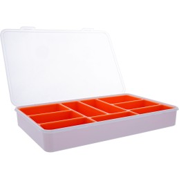 InLine Box portaminuteria, plastica trasparente. 290x185x45mm , 9 slot, arancio
