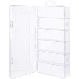 InLine Box portaminuteria, plastica trasparente. 206x107x33mm , 6 slot, bianco