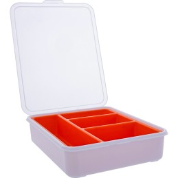 InLine Kleinteilebox, 4 Fächer, Abmessungen  180x140x40mm, orange