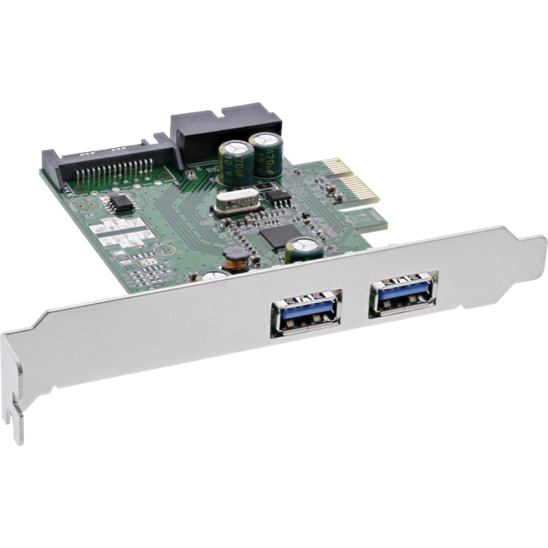 InLine Schnittstellenkarte, 2x+2x USB 3.0, PCIe, mit SATA Strom + LP-Slotblech