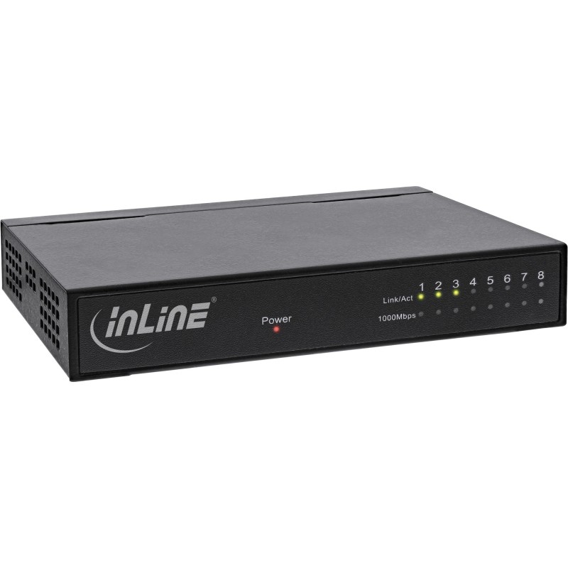InLine Gigabit Switch, 8 Porte 10 100 1000Mbps, Desktop, alim.interno, Fanless