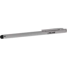 InLine Stylus, pennino touch capacitivo, punta gomma 6mm, alluminio, argento