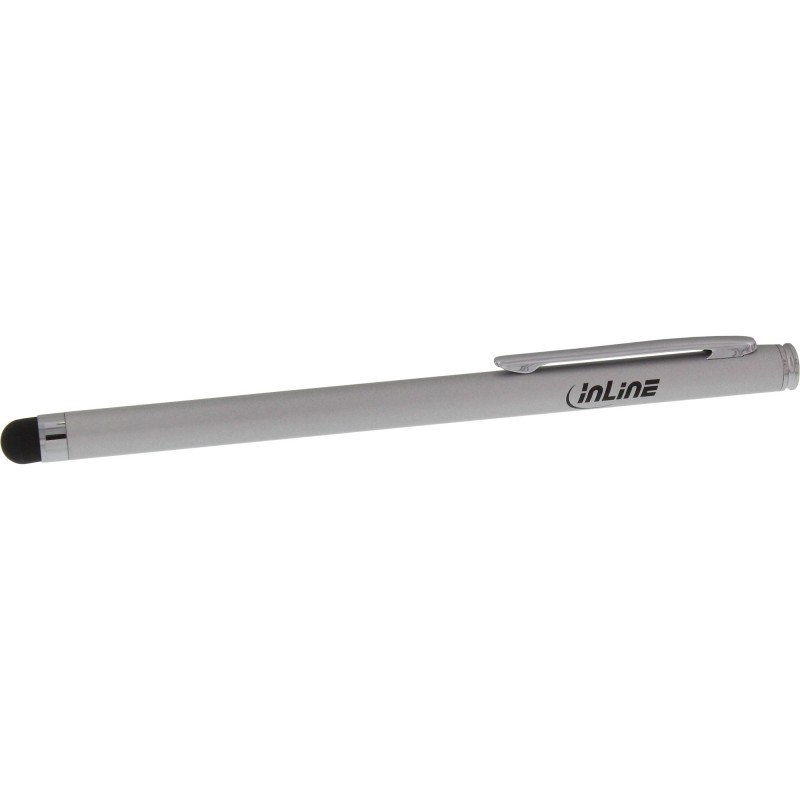 InLine Stylus, pennino touch capacitivo, punta gomma 6mm, alluminio, argento