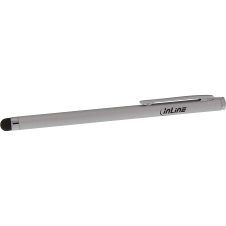 InLine Stylus, pennino touch capacitivo, punta gomma 6mm, alluminio, argento