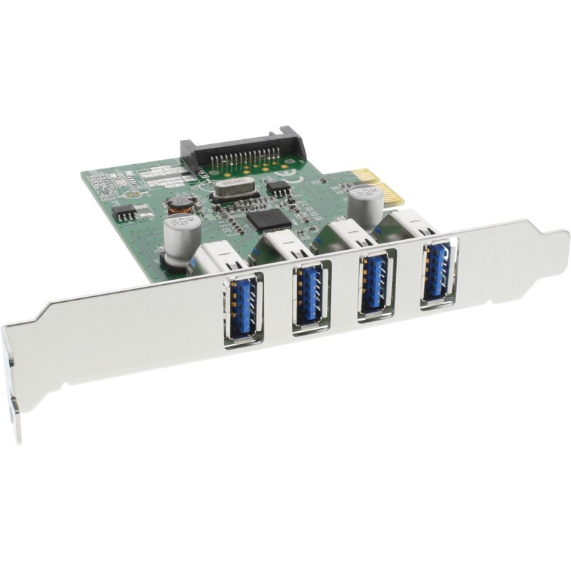 InLine Schnittstellenkarte, 4x USB 3.0, PCIe, inkl. Low-Profile Slotblech