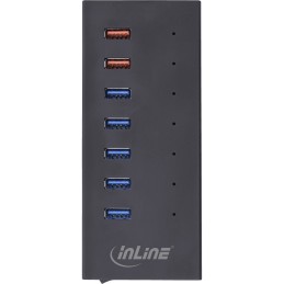InLine USB 3.2 Gen.1 7 porte Hub Custodia in alluminio con alimentatore, nero