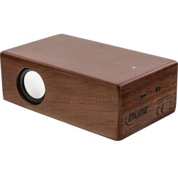 InLine woodbrick Speaker portatile Induzione, portatile, cassa in legno di noce