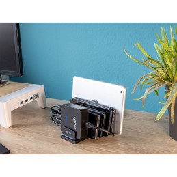 InLine Supporto Multi-Stand con 6 scomparti per scrivania e ripiani, nero