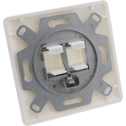InLine Rahmenset für 2x RJ45 Bu LSA Einsatz 90°, Keystone SNAP-In, weiß RAL9010