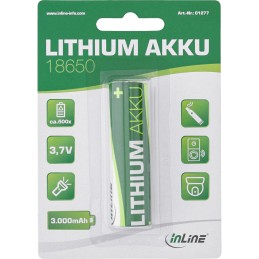 InLine Batteria al loni di litio 3,000mAh, 18650