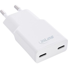 InLine Caricatore di alimentazione USB Dual USB-C, PD, PPS, 30W, bianco