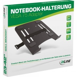 InLine Supporto Notebook, VESA 75 per montaggio su staffe Monitor TV da parete