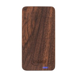 InLine woodplate USB x2 Power Bank, 5000mAh, corpo in puro legno di noce