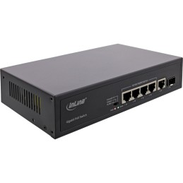 InLine Switch di rete Gigabit PoE+ 5 porte (4x PoE+), 1xSFP, 1Gb s, desktop
