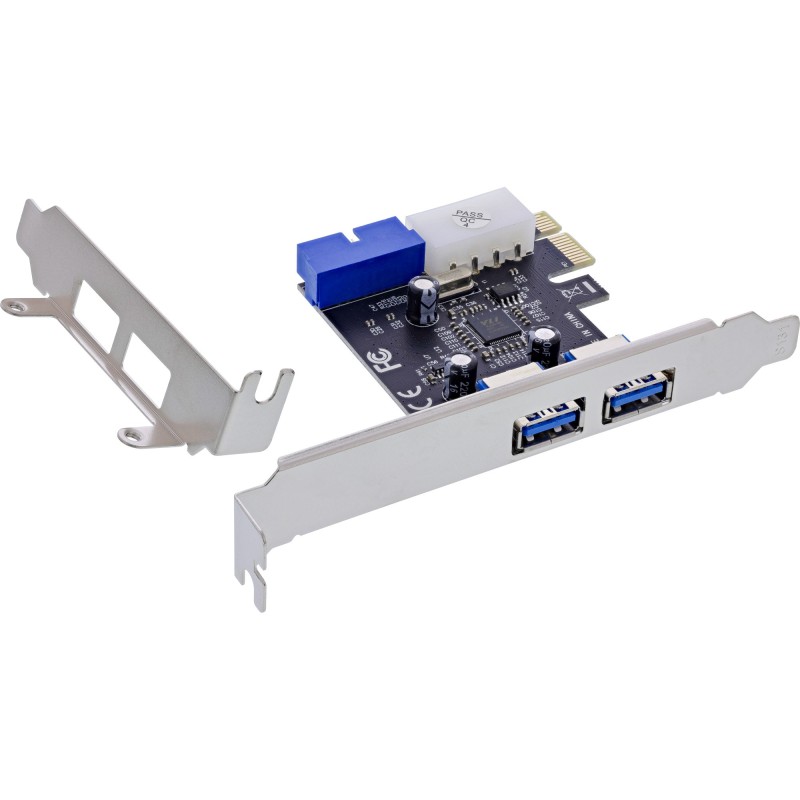 InLine Schnittstellenkarte, 4x USB 3.2 Gen.1, (2+2) PCIe, low profile Slotblech