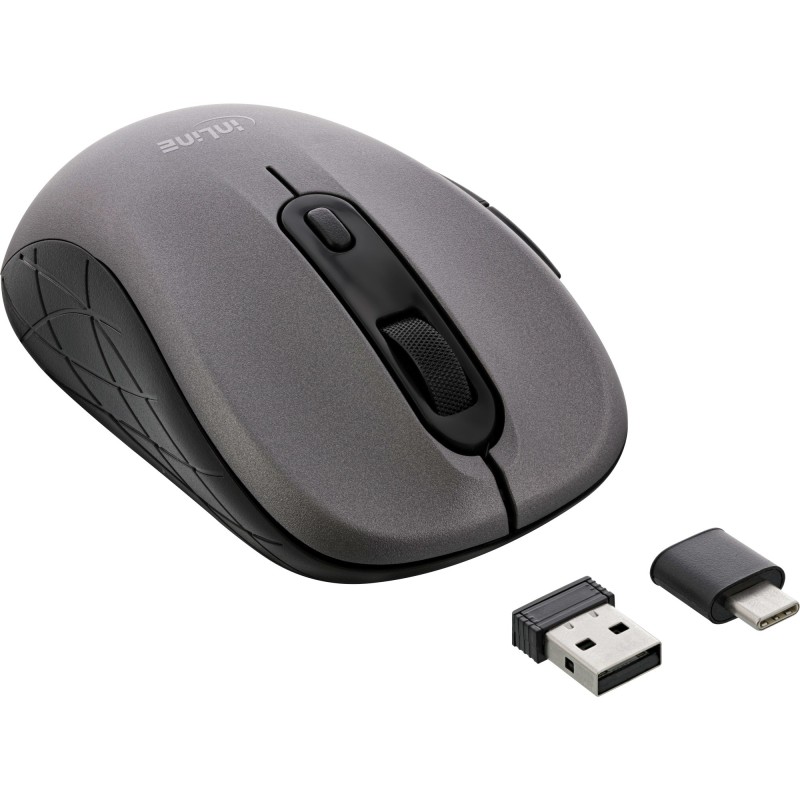 InLine 55363 souris Droitier RF sans fil + Bluetooth Optique 2400 DPI