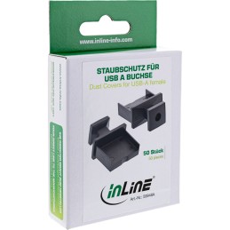 InLine Tappi nantipolvere per presa USB-A, nero, confezione da 50pz.