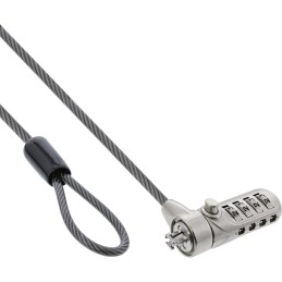 InLine Sicurezza Notebook, lucchetto a combinazione, cavo acciaio 4,4mm x 2m