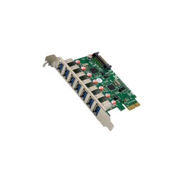 InLine Schnittstellenkarte, 7x USB-A 3.2 Gen.1, PCIe, mit SATA Stromanschluss