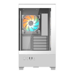 GIGABYTE C201 PANORAMIC ICE Caja para PC – Torre media, m-ATX, compatible con radiador de 360 mm, 3 ventiladores preinstalados,