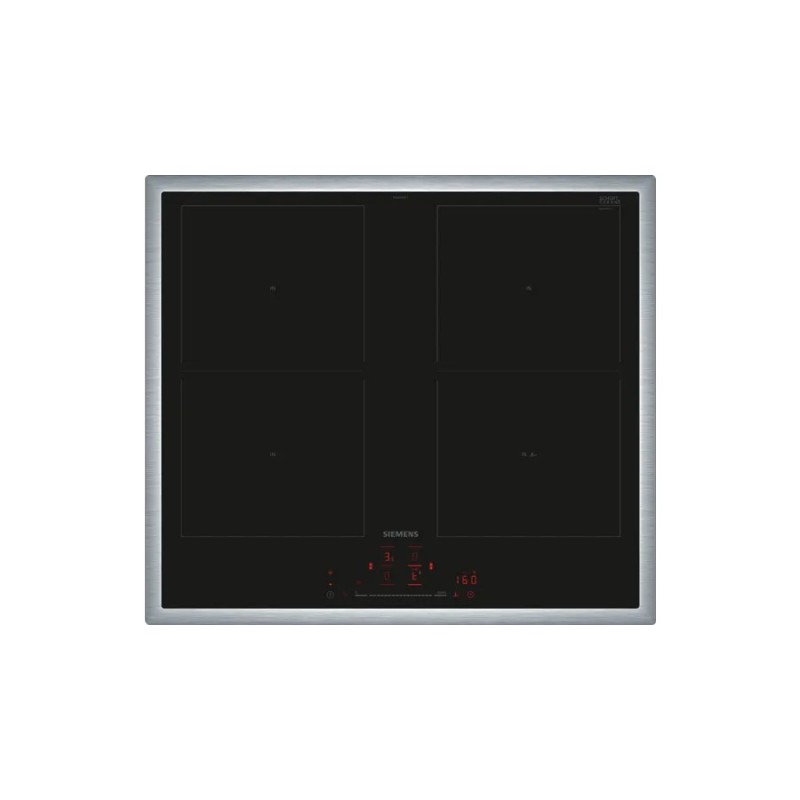 Siemens iQ500 ED645HQC1E hobs Negro, Acero inoxidable Integrado 60 cm Con placa de inducción 4 zona(s)