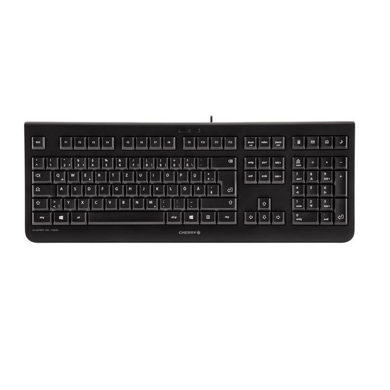 CHERRY KC 1000 Tastatur Büro USB QWERTY Spanisch Schwarz