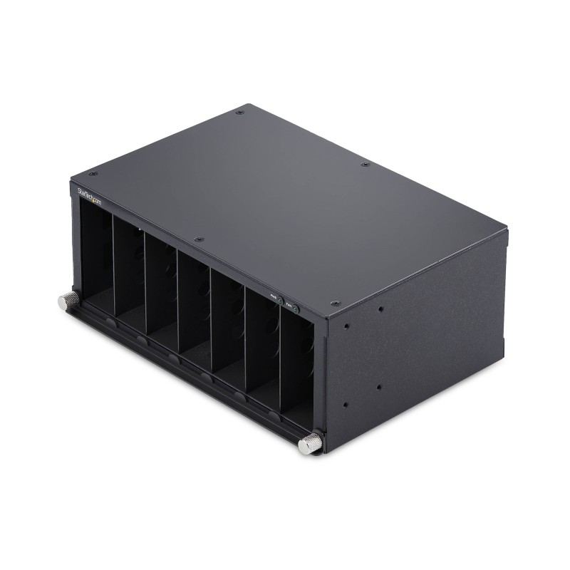 StarTech.com Caja de 7 Ranuras para Conversores de Medios Serie MCM para Rack de 10" - Chasis para Conversores de Medios - sin