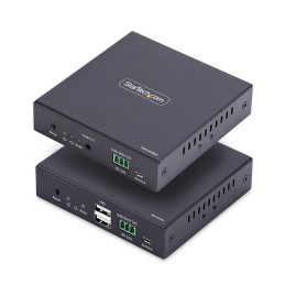 StarTech.com Extensor KVM HDMI 4K 60Hz por Redes Ethernet IP - Alargador KVM HDMI y USB por Ethernet - Sin Controladores -