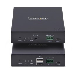 StarTech.com Extender KVM HDMI sur Réseau IP, 4K 60Hz, Sans Pilote, HDMI et USB sur Ethernet CAT6, AVoIP, Kit Émetteur et