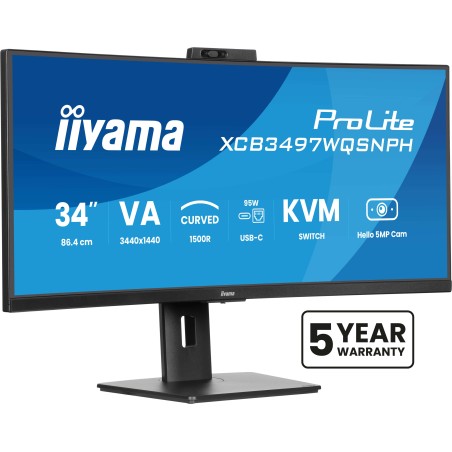 iiyama ProLite XCB3497WQSNPH-B1 Monitor PC 86,4 cm (34") 3440 x 1440 Pixel UltraWide Quad HD LED Nero